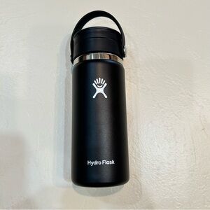 16 oz Hydro Flask Black with accessories